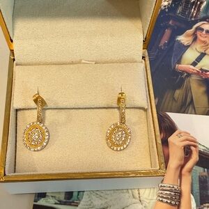 Freida rothman Gold and Silver Crystal Drop Earrings